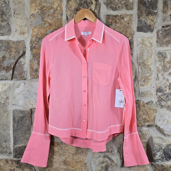 NWT Equipment Huntley with Exterior Seaming Silk Blouse Shirt - Picture 3 of 10